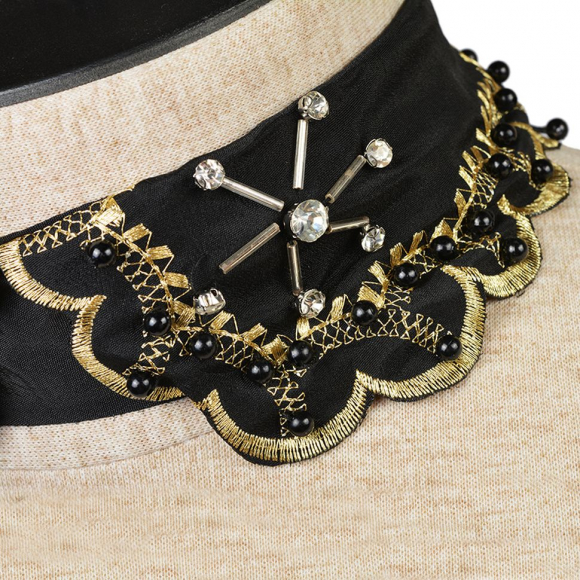 Воротник пришивной арт.TBY.HX-31 48х10,5см цв.02 черный