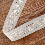 119774_Шитье-вышивка на батисте, прошва, 25 мм, цвет белый