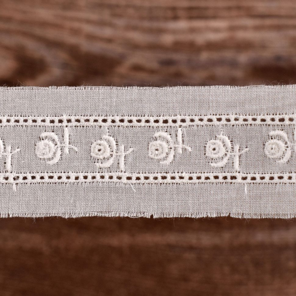 119774_Шитье-вышивка на батисте, прошва, 25 мм, цвет белый