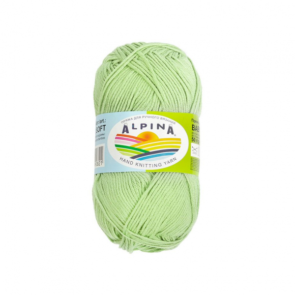 Пряжа ALPINA BABY SUPER SOFT (50% хлопок, 50% бамбук) 10х50г/150м цв.07 св.зеленый