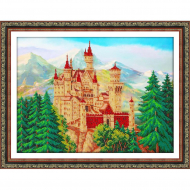 Набор для вышивания бисером ПАУТИНКА арт.Б-1448 Замок летом 38х28 см