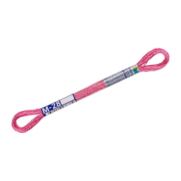 Нитки для вышивания Gamma мулине NM металлик 100% полиэстер 12 x 8 м цв.М-28 темно-розовый