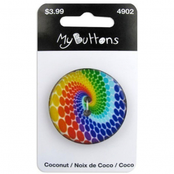 88173_Пуговица My Buttons - Coconut "Spiral Rainbow"