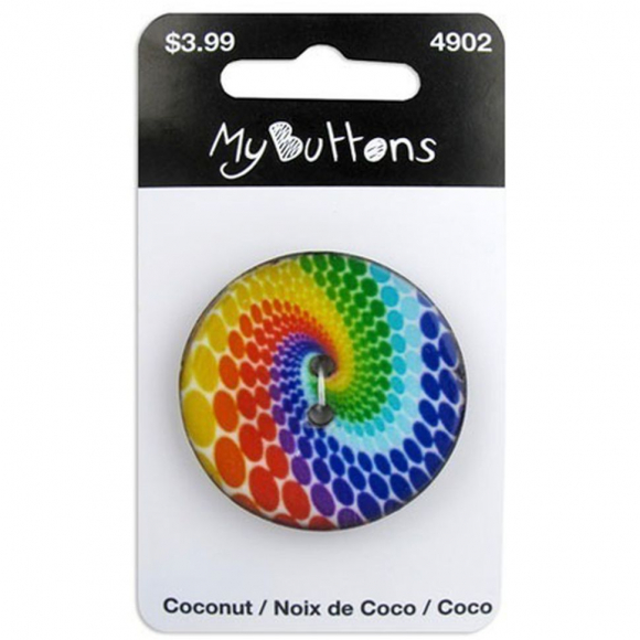 Пуговица My Buttons - Coconut "Spiral Rainbow"