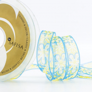 27936_Лента органза с напечатанным рисунком SAFISA, 15 мм, 15 м, цвет 03