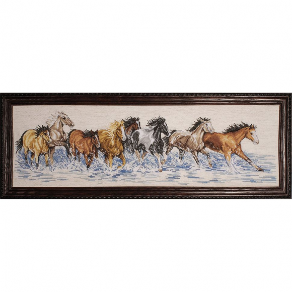 Набор для вышивания DESIGN WORKS арт.2499 Лошади, бегущие по воде 20,3х56 см Набор для вышивания DESIGN WORKS арт.2499 Лошади, бегущие по воде 20,3х56 см