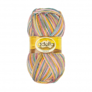 Пряжа ADELIA ZENA (100% акрил) 5х100г/308м цв.94 розовый-св.серый-желтый-св.бирюзовый