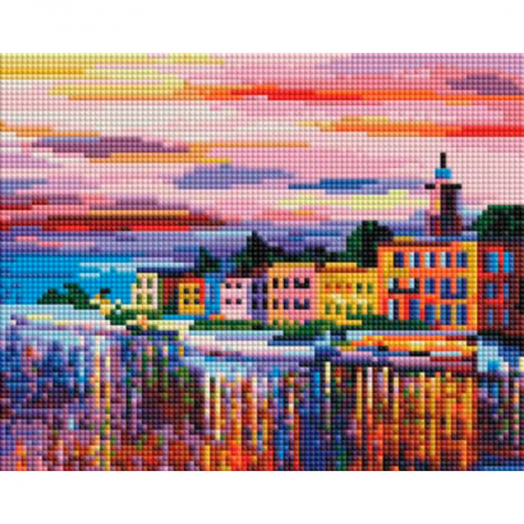 Набор Белоснежка для изготовления картин со стразами арт.БЛ.404-ST-PS Озеро Комо - Белладжио 20х25 см