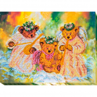 Набор для вышивания бисером АБРИС АРТ арт. AB-526 Мишки-ангелочки 28х21 см
