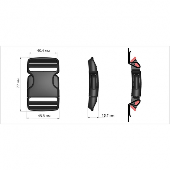 Фастекс 40мм FD40 цв.черный нагрузка 80 кг уп.100 шт