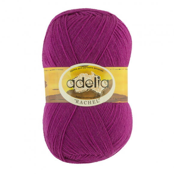 Пряжа ADELIA RACHEL (90% шерсть, 10% полиэстер) 5х100г/400м цв.26 сиреневый Пряжа ADELIA RACHEL (90% шерсть, 10% полиэстер) 5х100г/400м цв.26 сиреневый