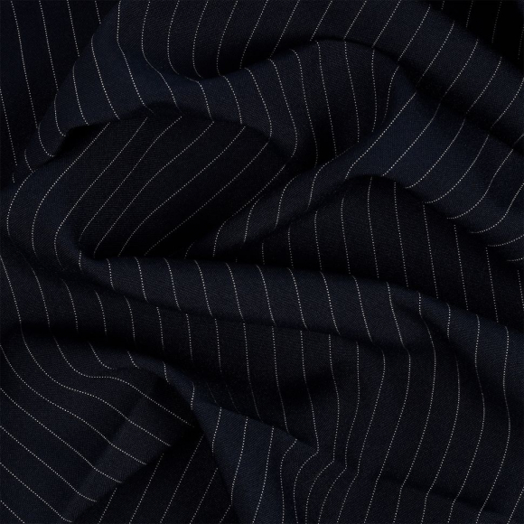 Ткань Габардин кач-во Фухуа в полоску 180 г/м? 100% полиэстер шир.150 см арт.TBY.Gbf.st.24102.1.2 цв.02 т.синий рул.25м