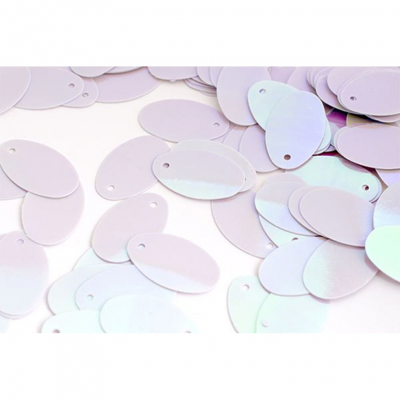 Пайетки россыпью арт.TBY-FLK677 14х29мм цв.099 белый уп.50г