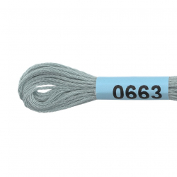Нитки для вышивания Gamma мулине (0207-0819) 100% хлопок 24 x 8 м цв.0663 серый