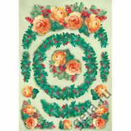34610_Карта для декупажа "Желтые розы и плющ"