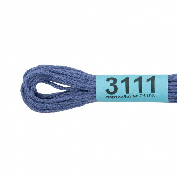 Нитки для вышивания Gamma мулине (3071-3172) 100% хлопок 24 x 8 м цв.3111 серо-сиреневый