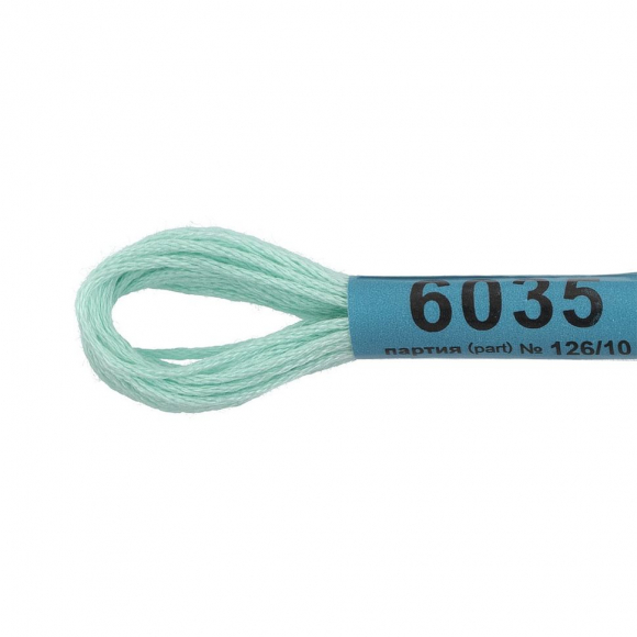 Нитки для вышивания Gamma мулине (3173-6115) 100% хлопок 24 x 8 м цв.6035 св.бирюзовый