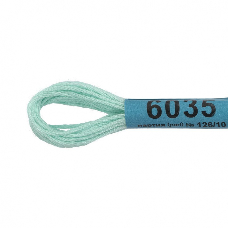 Нитки для вышивания Gamma мулине (3173-6115) 100% хлопок 24 x 8 м цв.6035 св.бирюзовый