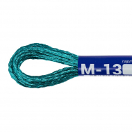 Нитки для вышивания Gamma мулине NM металлик 100% полиэстер 12 x 8 м цв.М-13 морская волна