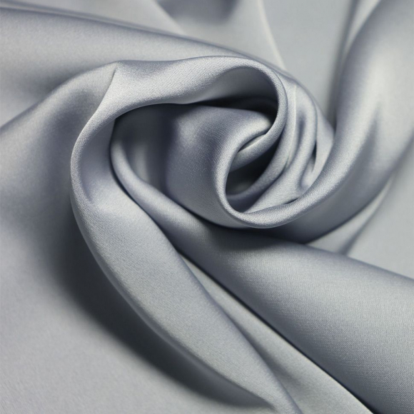 Ткань шелк Армани 90 г/м? 97% полиэстер, 3% спандекс шир.145 см арт.Р.11595.15 цв.15 св.серый рул.30м