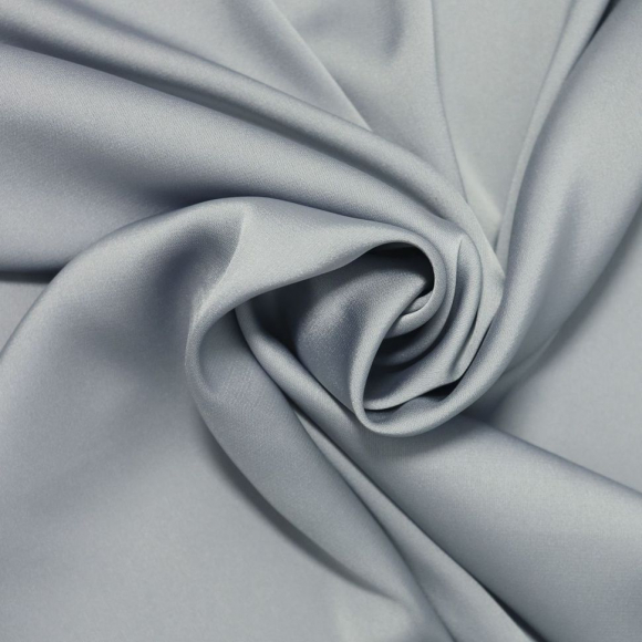 Ткань шелк Армани 90 г/м? 97% полиэстер, 3% спандекс шир.145 см арт.Р.11595.15 цв.15 св.серый рул.30м