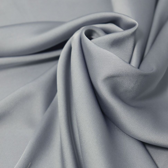Ткань шелк Армани 90 г/м? 97% полиэстер, 3% спандекс шир.145 см арт.Р.11595.15 цв.15 св.серый рул.30м