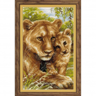 Набор для вышивания РИОЛИС арт.1262 Львица с львенком 22х38 см