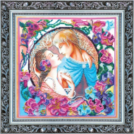 Набор для вышивания бисером АБРИС АРТ арт. AB-056 Влюбленные 30х30 см