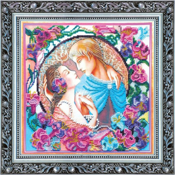 Набор для вышивания бисером АБРИС АРТ арт. AB-056 Влюбленные 30х30 см