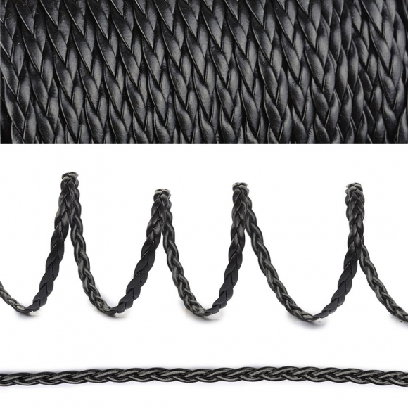 Шнур плоский матовый (иск.кожа) TBY.LTRM05.1 05мм цв.черный уп.50м