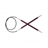 47073 Knit Pro Спицы круговые для вязания Zing 6мм/40см, алюминий