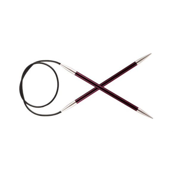 47073 Knit Pro Спицы круговые для вязания Zing 6мм/40см, алюминий