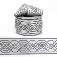 Лента отделочная жаккардовая арт.TBY.2703-80 шир.80 мм цв.02 серый уп.24,3 м