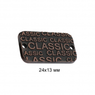 Лэйбл металлический Classic арт.TBY.8876 24х13мм цв.тертая медь уп.50шт