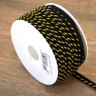 84438_Кант декоративный, 4 мм, цвет черный с золотистым люрексом