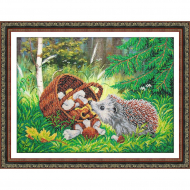 Набор для вышивания бисером ПАУТИНКА арт.Б-1466 Ежик 38х28 см