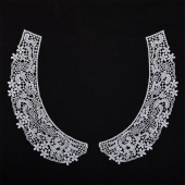 Воротник гипюр KRUZHEVO арт.TR.24GY03 27х6см цв.белый уп.50 комп