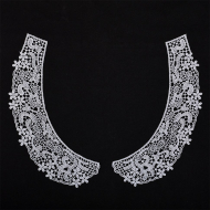 Воротник гипюр KRUZHEVO арт.TR.24GY03 27х6см цв.белый уп.50 комп