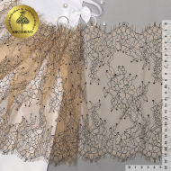 Кружево реснички KRUZHEVO арт.TBY 75223 шир.220мм цв. экрю уп.3м