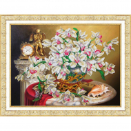 Набор для вышивания бисером ПАУТИНКА арт.Б-1271 Орхидеи 38х28 см