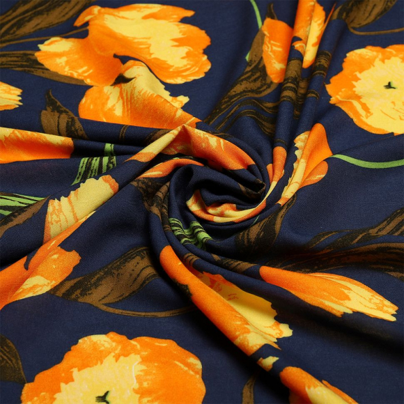 Ткань Штапель TBY Vi-2076-c3 плот 110г/м2 100% вискоза шир. 145 см цв.с3 синий уп.5м Ткань Штапель TBY Vi-2076-c3 плот 110г/м2 100% вискоза шир. 145 см цв.с3 синий уп.5м