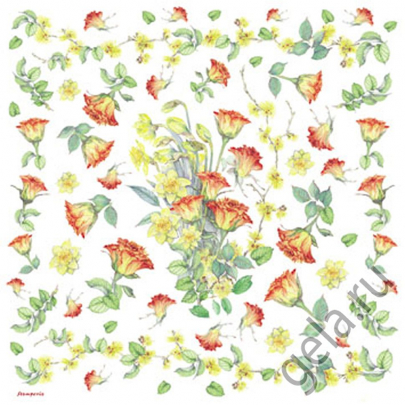 27329_Салфетка рисовая "Розы"