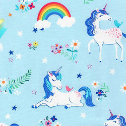 Ткань для пэчворка PEPPY Happy Little Unicorns 146 г/м? 100% хлопок цв.AUI-17163-4 BLUE уп.50х55 см