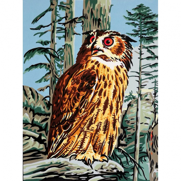 117285_Канва жесткая с рисунком "Филин"