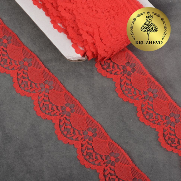 Кружево-трикотаж KRUZHEVO арт.TBY 1661 шир.40мм цв.03 красный, уп.27,4м Кружево-трикотаж KRUZHEVO арт.TBY 1661 шир.40мм цв.03 красный, уп.27,4м