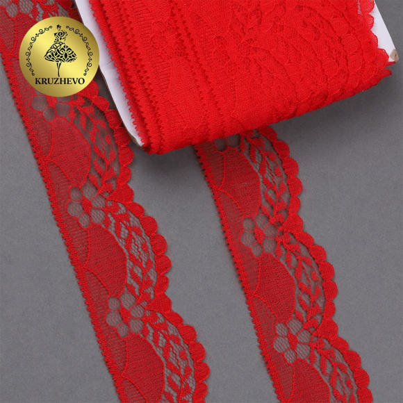 Кружево-трикотаж KRUZHEVO арт.TBY 1661 шир.40мм цв.03 красный, уп.27,4м Кружево-трикотаж KRUZHEVO арт.TBY 1661 шир.40мм цв.03 красный, уп.27,4м