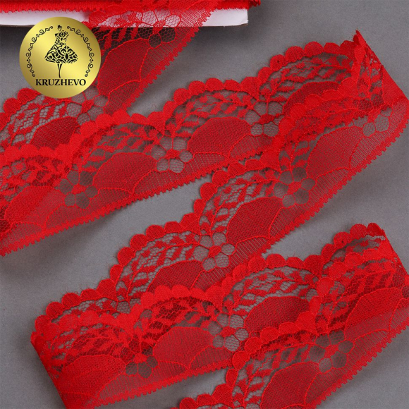 Кружево-трикотаж KRUZHEVO арт.TBY 1661 шир.40мм цв.03 красный, уп.27,4м Кружево-трикотаж KRUZHEVO арт.TBY 1661 шир.40мм цв.03 красный, уп.27,4м