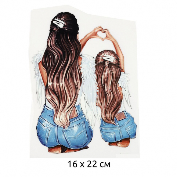 Термотрансфер арт.TBY.1290 Мама с дочкой 16х22см, уп.10шт