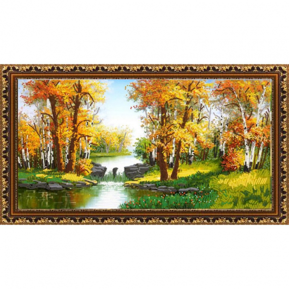 Рисунок на ткани (Бисер) КОНЁК арт. 8408 Уж небо осенью дышало 25х45 см