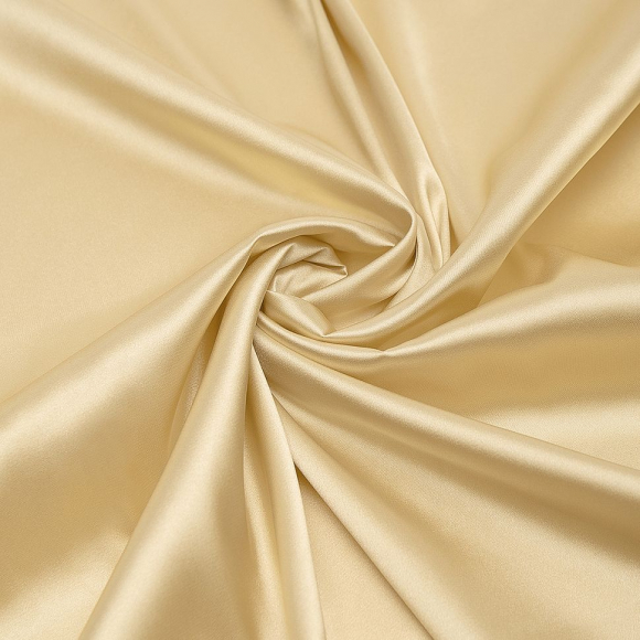 Ткань атлас стрейч 105 г кв.м 98% полиэстер, 2% спандекс шир.150 см арт.Р.33019.05 цв.05 золотой уп.25м
